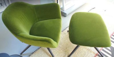 Poliform fauteuil + footstool Mad